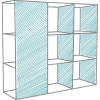 Triple sided room divider